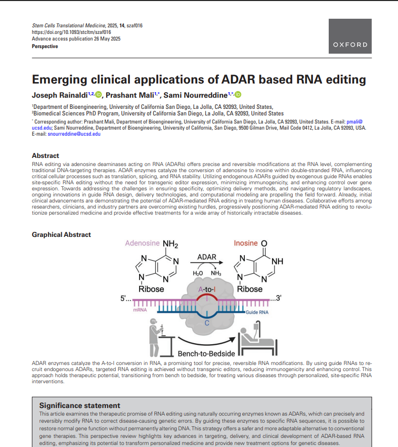 therapeutic promise of RNA editing RNA editing